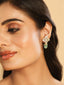 22K Gold Plated Kundan Paradise Green Studs