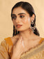 22K Gold Plated Crescent Kundan Drop Pink Stone Chandbali Earrings