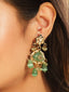 22K Gold Plated Lush Green Maang Tikka & Earrings Set