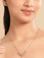 American Diamond Sunkissed Pearl Bloom Minimal Necklace Set