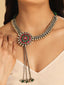 Green Mirage Oxidized Silver Necklace Set