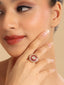 American Diamond Ruby Halo Adjustable Ring
