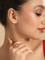 American Diamond Ruby Halo Adjustable Ring