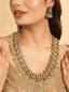 18K Gold Plated Divine Gold Tone Beaded Long Necklace Set