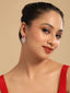 American Diamond Ruby Roseatte Stud Earrings
