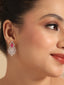 American Diamond Ruby Roseatte Stud Earrings