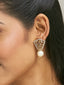22K Gold-Plated Elegant Zircon Stone Studded & Pearls Drop Stud Earrings