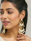 22K Gold-Plated Kundan Studded & Pearl Beaded Layered Chandbalis