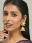 22K Gold-Plated Floral Jhumki Kundan Studded Kanauti Earrings