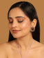 22K Gold Plated Faux Smoky Quartz & White Crystal Studded Contemporary Floral Shaped Studs