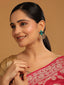 22K Gold Plated Turquoise Enamel Studded Indo-Western Floral Jali Statement Stud Earrings