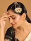 22K Gold-Plated Kundan & Red Stone Studded Jhumar Paasa Head Jewellery