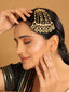 22K Gold-Plated Kundan Studded Jhumar Paasa Statement Head Jewellery