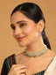 22K Gold Plated Royal Kundan Necklace with Green Stones