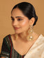 22K Gold Plated Stone Studded Contemporary Shaped Drop Earrings