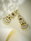 22K Gold-Plated Kundan Studded & Pearl Beaded Layered Chandbalis