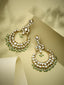 22K Gold-Plated Elegant Kundan Studded & Beaded Floral Chandbali Earrings