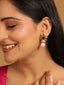 22K Gold Plated Pearl & Crystal Studded Contemporary Floral Stud Earrings