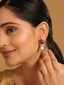 22K Gold-Plated Pearl Drop Floral Shaped Stud Earrings