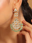 22K Gold Plated Regal Green Kundan Chandbali Earrings