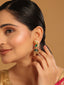 22K Gold Plated Pearls Studded Contemporary Shaped Enamel Jhumkas