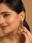 22K Gold-Plated Blue Onyx & Pearl Studded Dome Shaped Jhumkas
