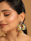 22K Gold Plated Turquoise Stone Studded Contemporary Mini Jhumki Dangler Earrings