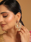 22K Gold Plated White Stone Studded Contemporary Mini Jhumki Dangler Earrings