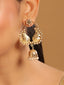22K Gold Plated Pearls Studded Contemporary Shaped Mini Jhumki Drop Dangler Earrings