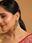 22K Gold Plated Green Fern Earrings