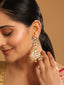 22K Gold Plated Chandbali Stone Drop Kundan Earrings