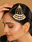 22K Gold-Plated Kundan & Pearl Studded Jhumar Paasa Head Jewellery