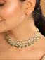22K Gold Plated Royal Kundan Necklace with Green Stones