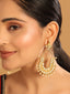 22k Gold Plated Royal Pearl Accent Kundan Earrings