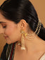 22K Gold Plated Pearls Studded Contemporary Shaped Ear Chain