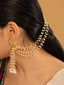 22K Gold Plated Pearls Studded Contemporary Shaped Ear Chain