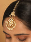 22K Gold-Plated Kundan Studded Maang Tikka Head Jewellery