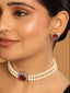 Ruby Elegance Pearl Choker