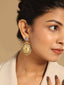 18k Gold-Plated AD Studded Contemporary Dangler Earrings