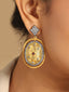 18k Gold-Plated AD Studded Contemporary Dangler Earrings