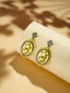 18k Gold-Plated AD Studded Contemporary Dangler Earrings