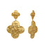 18k Gold-Plated Contemporary Molten Metallic Floral Dangler Earrings