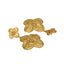 18k Gold-Plated Contemporary Molten Metallic Floral Dangler Earrings