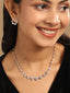 Silver-Plated Minimal Cubic Zirconia Studded Necklace Set