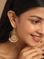 18K Gold-Plated Pearl Beaded Circular Ring Earrings