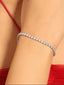 Rhodium-Plated Cubic Zirconia Studded Anti Tarnish Tennis Bracelet