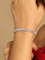 Stainless Steel Rhodium-Plated Zircon Studded Dual Lock Linked Bracelet