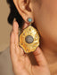 18k Gold-Plated AD Studded Anti Tarnish Contemporary Dangler Earrings