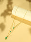 18K Gold-Plated Faux Emerald Studdded Minimal Layered Chain Necklace