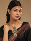 18K Gold-Plated Semi Precious Stone Studded And Metal Beaded Pearl Jhumki Drop Statement Hasli Necklace